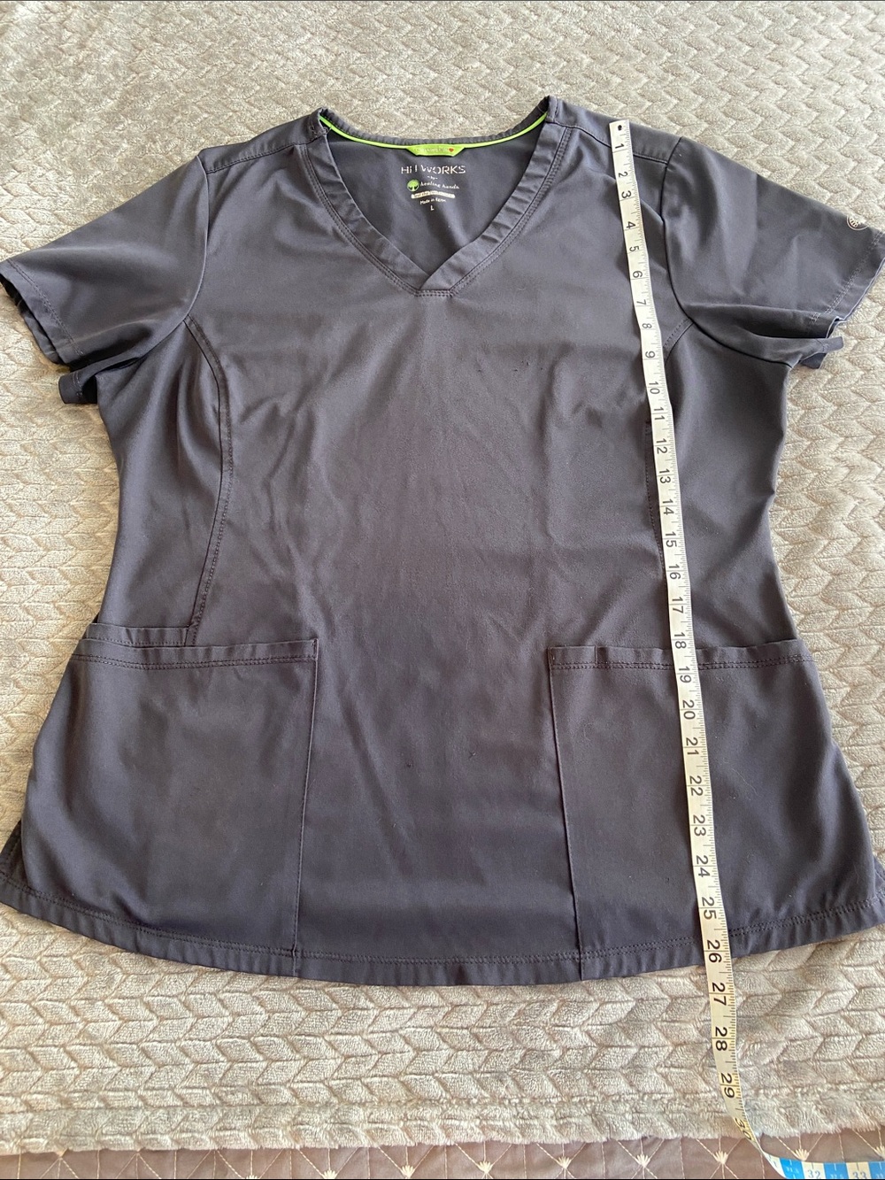 Women’s Healing Hands Gray V-Neck Scrub Top